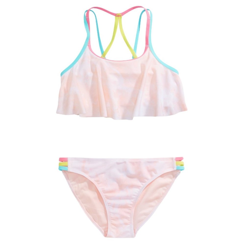 Ideology Girls 2-Pc Pastel Flounce Swimsuit